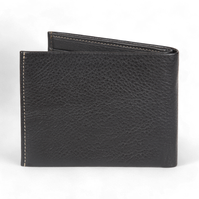 Elan Slim Card Wallet – Leather Minimalist Cardholder – Black