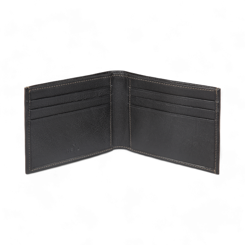 Elan Slim Card Wallet – Leather Minimalist Cardholder – Black