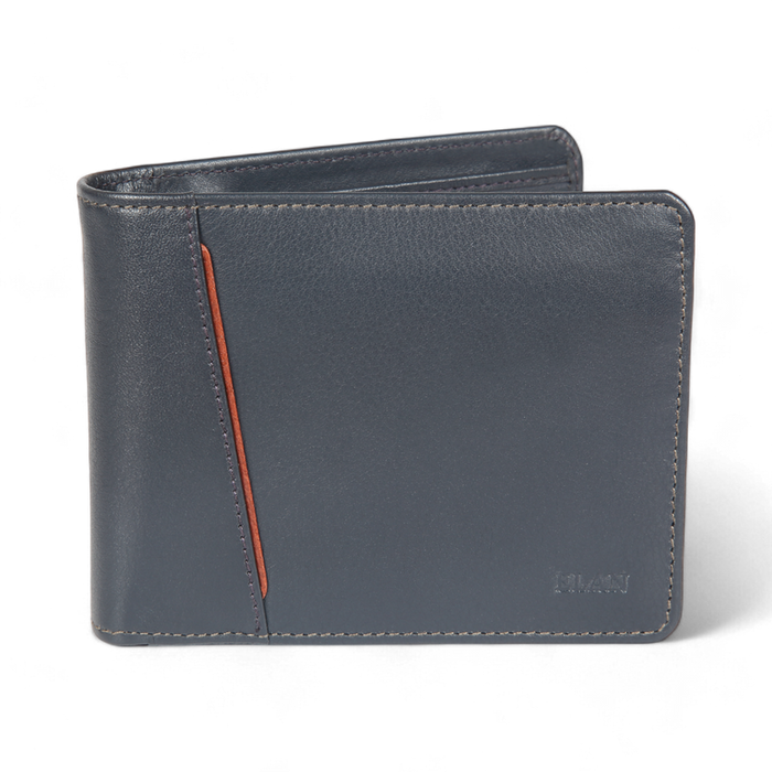 Elan – Classic Card Wallet with Zipper Coin Pouch - Blue