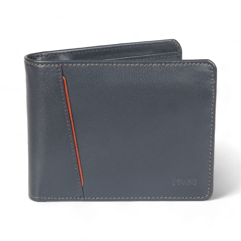 Elan – Classic Card Wallet with Zipper Coin Pouch - Blue