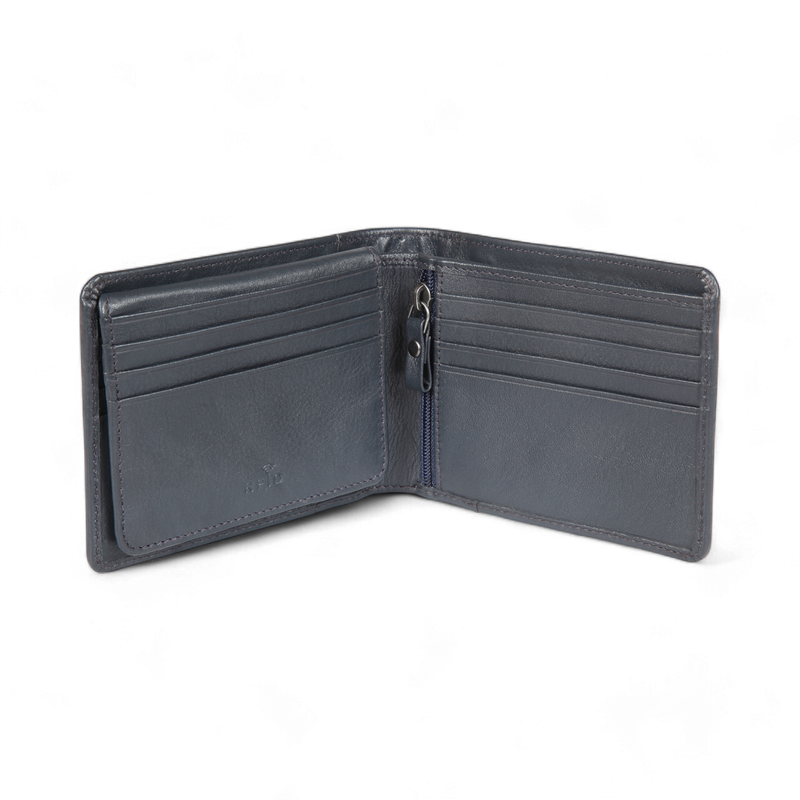 Elan – Classic Card Wallet with Zipper Coin Pouch - Blue