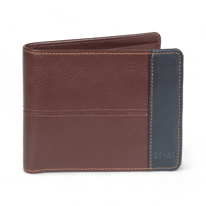 Elan – Classic Bifold Wallet with Zipper Coin Pocket - Brown