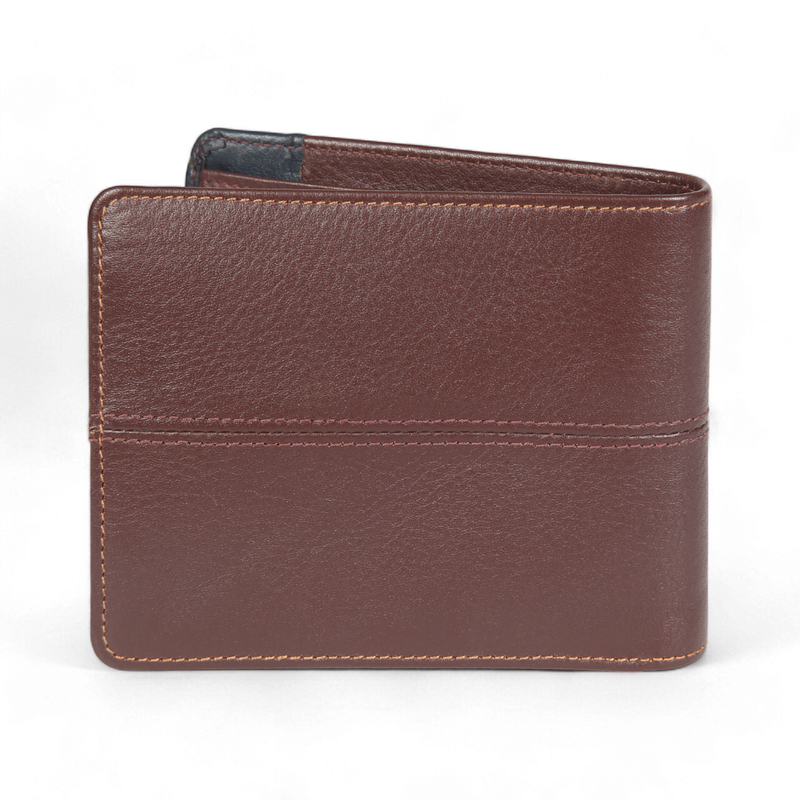 Elan – Classic Bifold Wallet with Zipper Coin Pocket - Brown