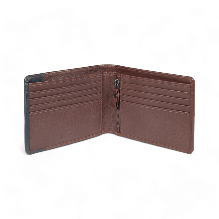 Elan – Classic Bifold Wallet with Zipper Coin Pocket - Brown