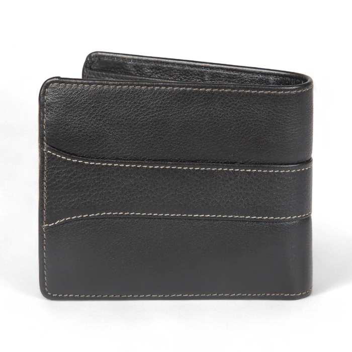 Elan Classic Bifold Coin Pouch Wallet – Timeless Organizer (Black)