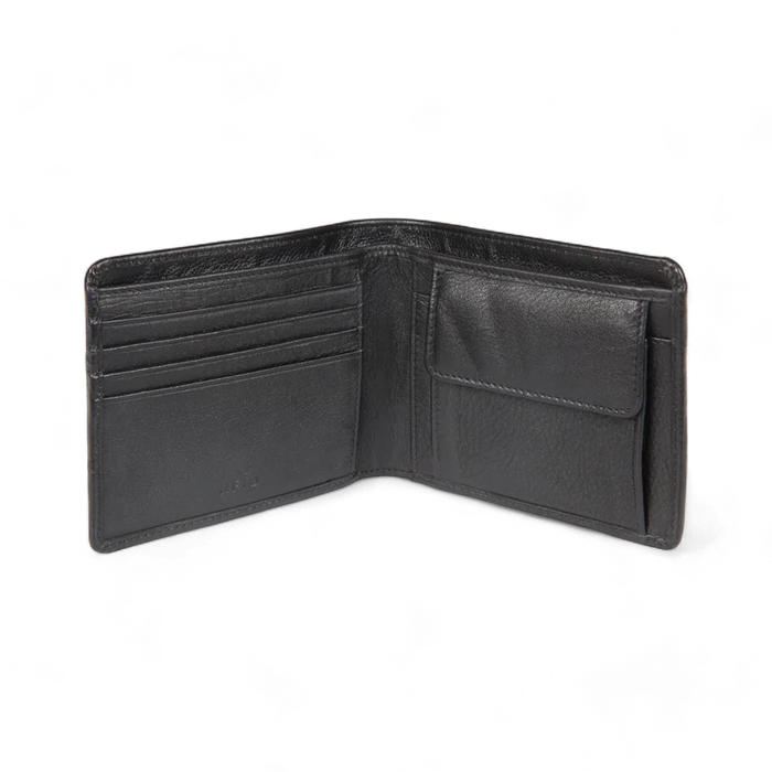 Elan Classic Bifold Coin Pouch Wallet – Timeless Organizer (Black)