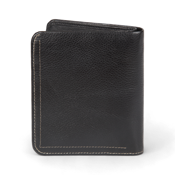 ELAN Vertical Zipper Coin Wallet – Classic Compact Organizer for Coins & Cards (Black)