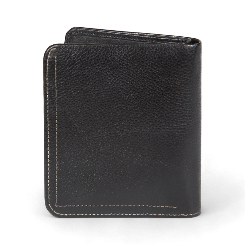 ELAN Vertical Zipper Coin Wallet – Classic Compact Organizer for Coins & Cards (Black)