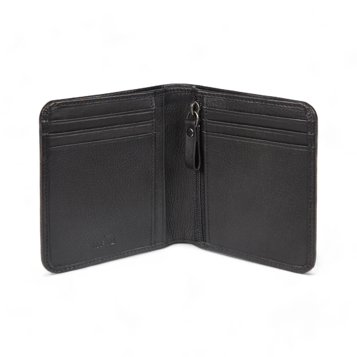 ELAN Vertical Zipper Coin Wallet – Classic Compact Organizer for Coins & Cards (Black)