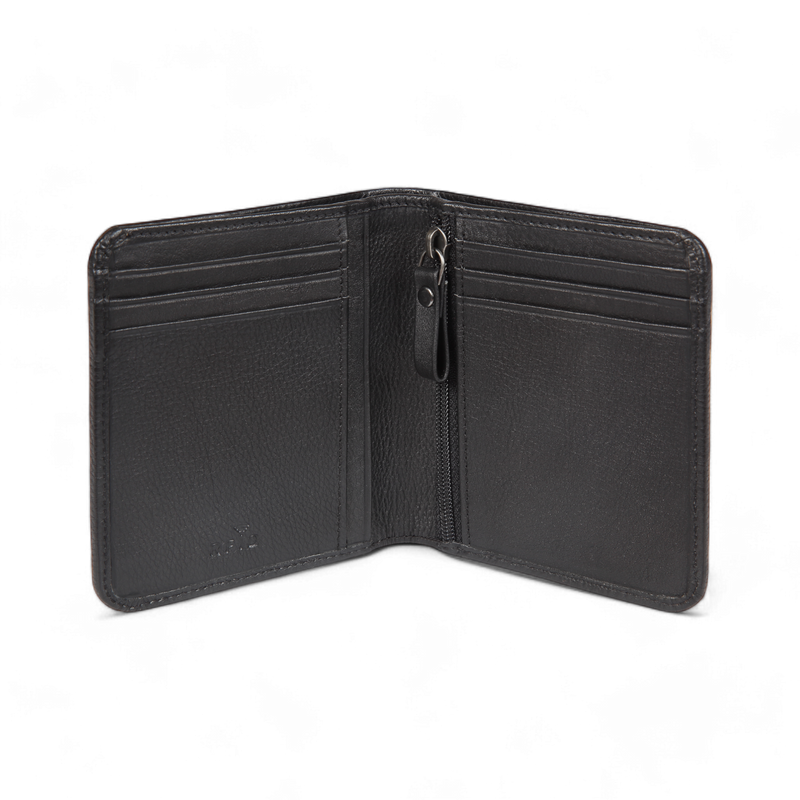 ELAN Vertical Zipper Coin Wallet – Classic Compact Organizer for Coins & Cards (Black)