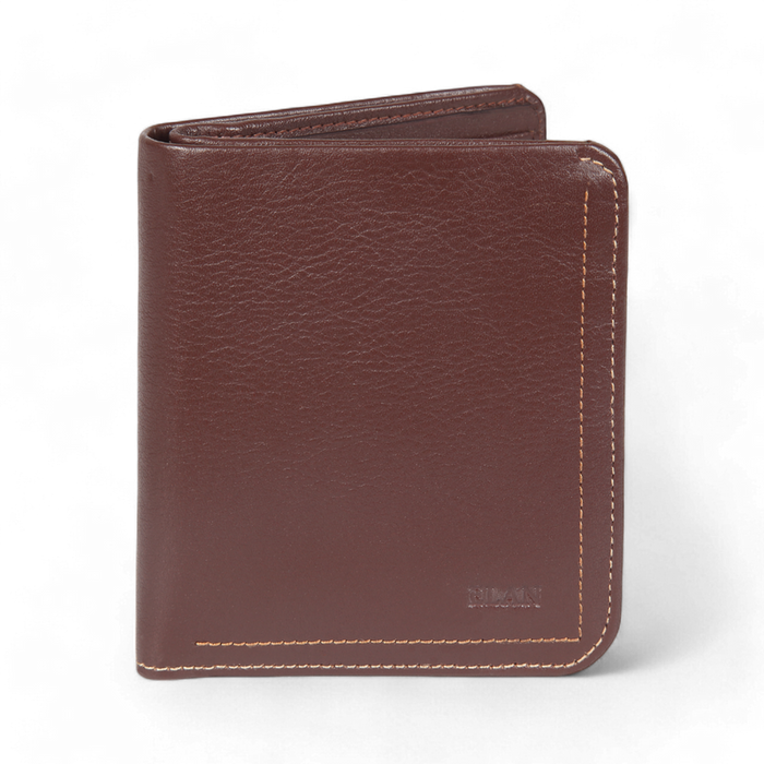 ELAN Vertical Zipper Coin Wallet (Brown)