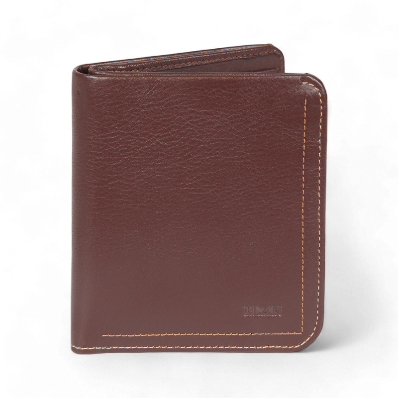 ELAN Vertical Zipper Coin Wallet (Brown)