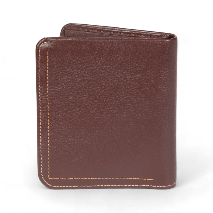 ELAN Vertical Zipper Coin Wallet (Brown)