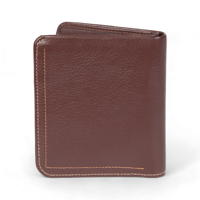 ELAN Vertical Zipper Coin Wallet (Brown)