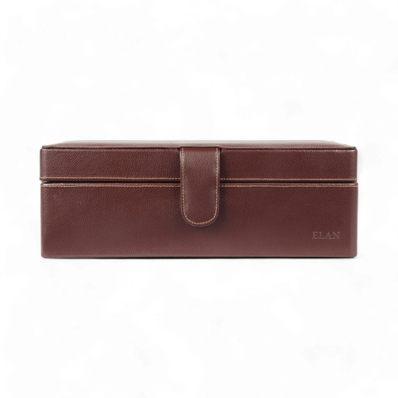 ELAN 4-Watch Case – Sustainable Vegan Watch Pouch for Travel (Brown)