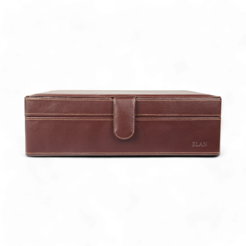 ELAN 10-Watch Case – Vegan Leather Travel Watch Organizer (Brown)