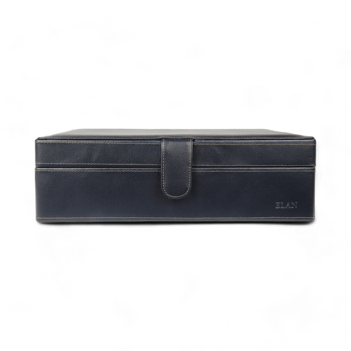 ELAN 10-Watch Case – Vegan Leather Travel Watch Organizer (Blue)