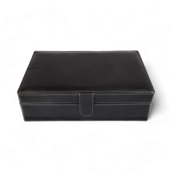 ELAN 10-Watch Case – Vegan Leather Travel Watch Organizer (Black)
