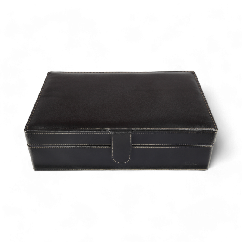 ELAN 10-Watch Case – Vegan Leather Travel Watch Organizer (Black)
