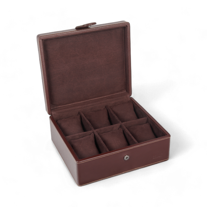 ELAN 6-Watch Case – Eco-Friendly Vegan Organizer for Daily Use (Brown)