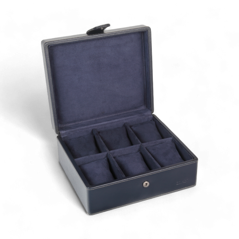 ELAN 6-Watch Case – Eco-Friendly Vegan Organizer for Daily Use (Blue)