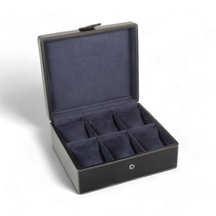 ELAN 6-Watch Case – Eco-Friendly Vegan Organizer for Daily Use (Black)