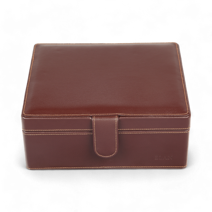 ELAN 6-Watch Case – Eco-Friendly Vegan Organizer for Daily Use (Brown)