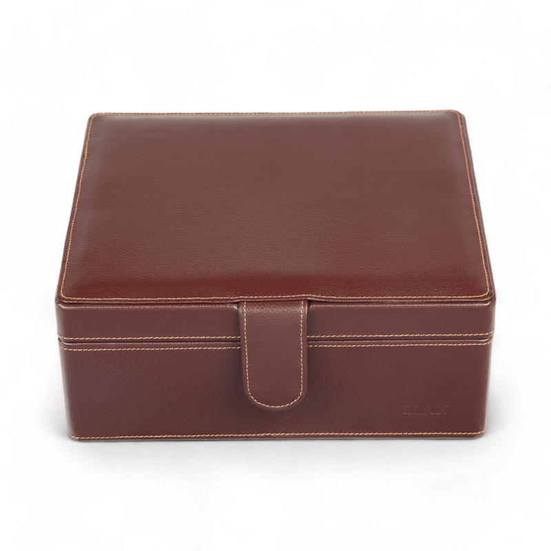 ELAN 6-Watch Case – Eco-Friendly Vegan Organizer for Daily Use (Brown)