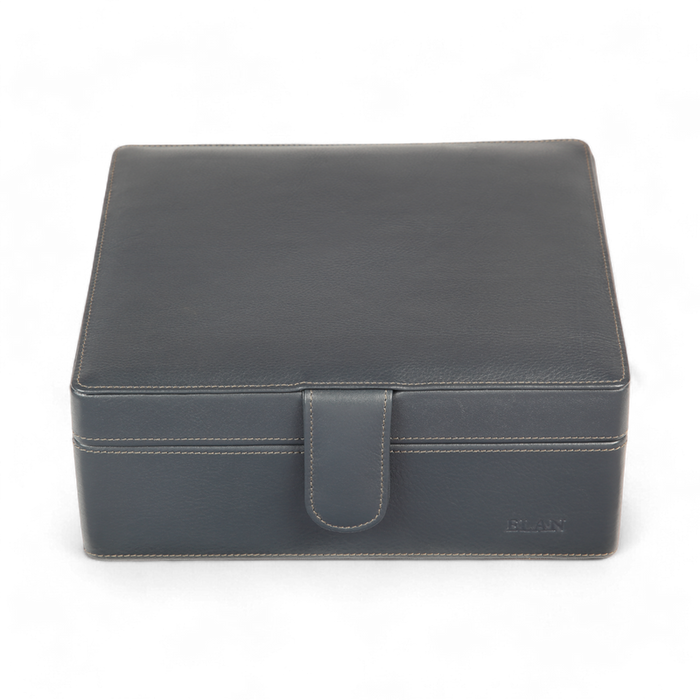 ELAN 6-Watch Leather Case – Compact Luxury Organizer for Watches (Blue)