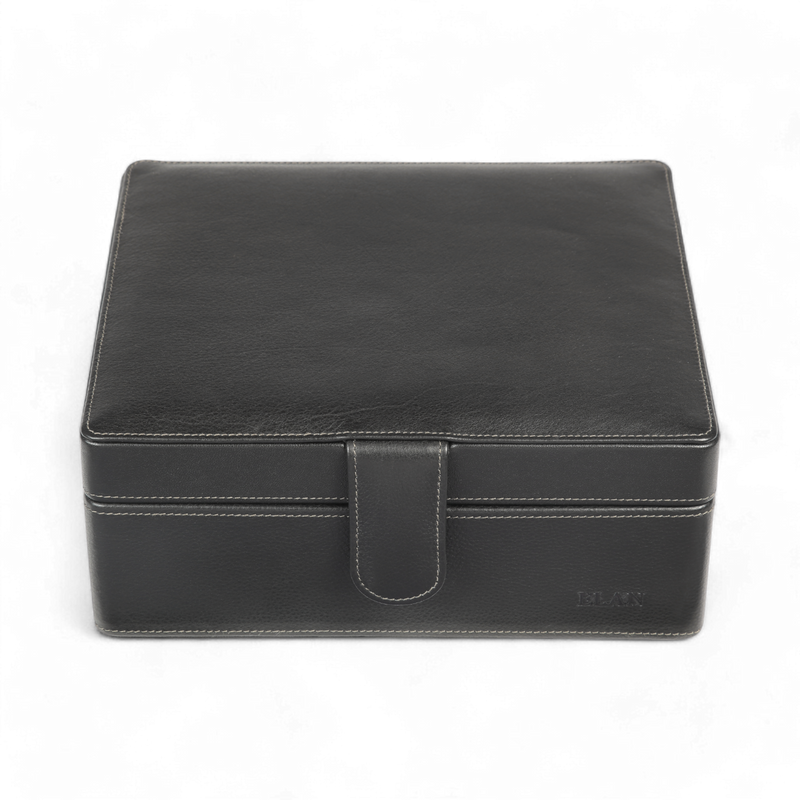 ELAN 6-Watch Leather Case – Compact Luxury Organizer for Watches (Black)