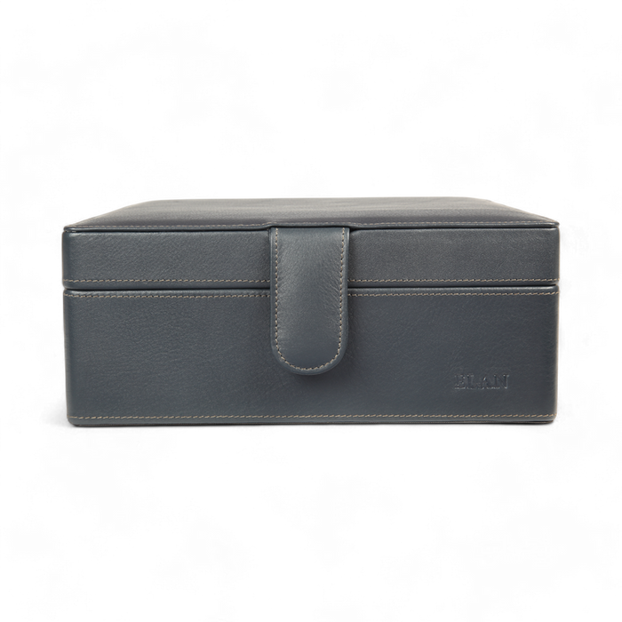 ELAN 6-Watch Leather Case – Compact Luxury Organizer for Watches (Blue)