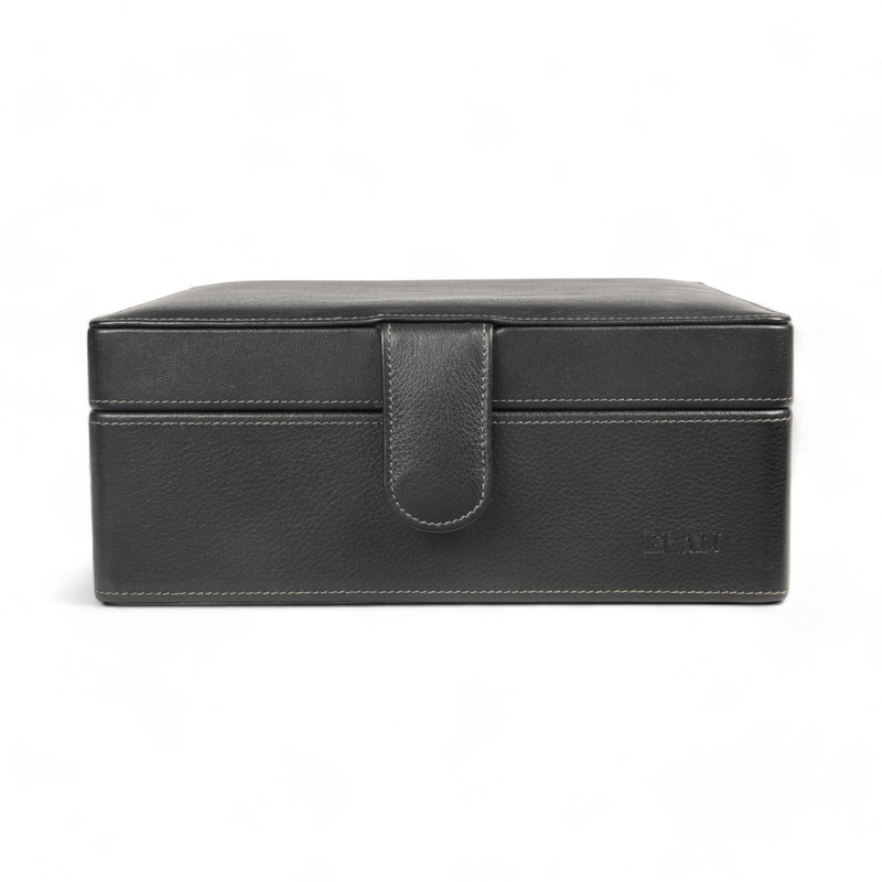 ELAN 6-Watch Leather Case – Compact Luxury Organizer for Watches (Black)