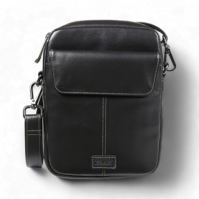 ELAN – Foam Shoulder Bag with Zip Closure - Black