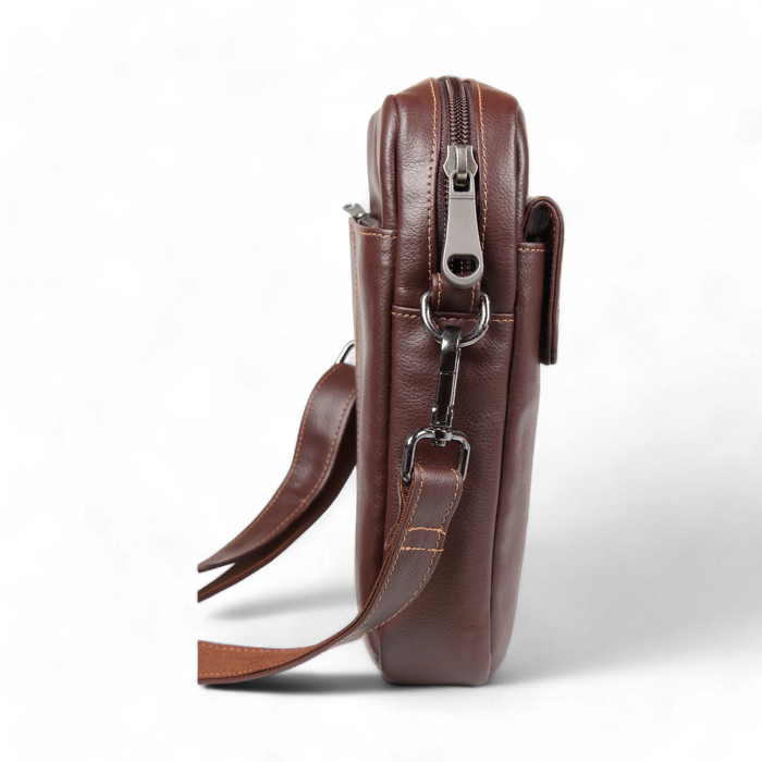 ELAN - Foam Shoulder Bag with Zip Closure - Brown
