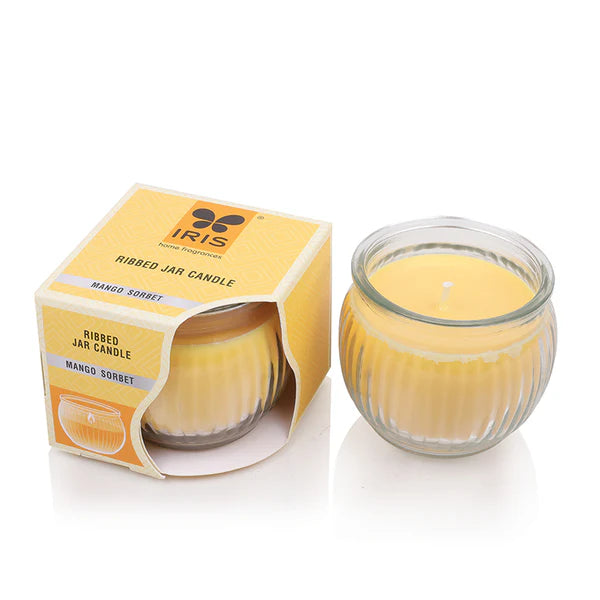 IRIS Ribbed Jar Scented Candle – Mango Sorbet