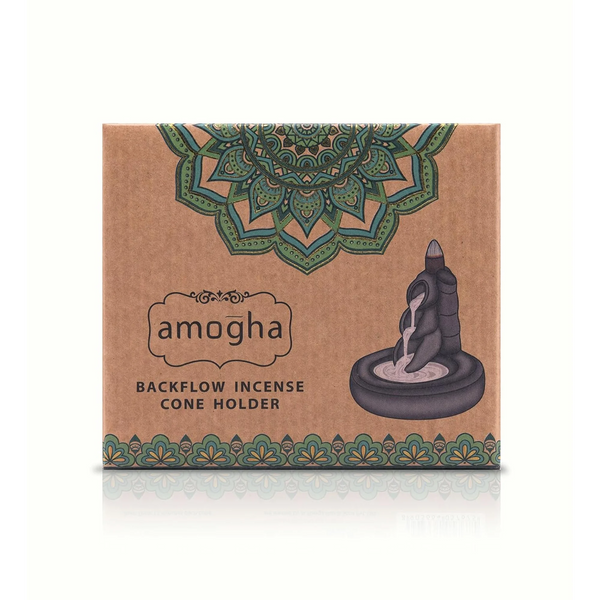 IRIS Amogha Backflow Incense Cone Holder – Bamboo (with 10 Free Cones)