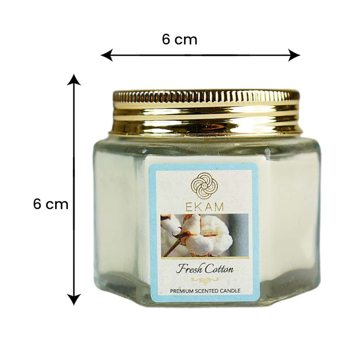 Ekam Fresh Cotton Hexa Jar Scented Candle