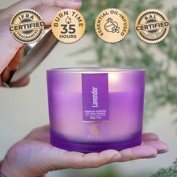 Ekam Lavender 3-Wick Scented Candle