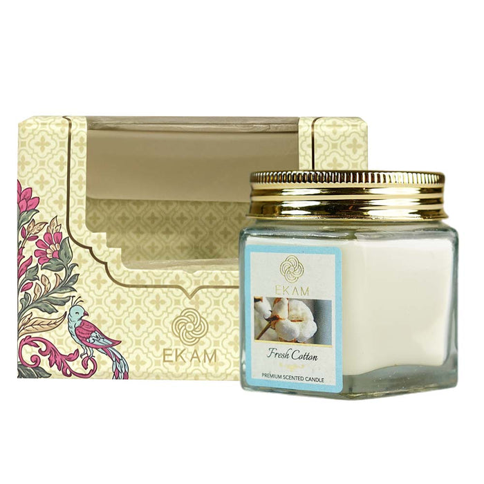 Ekam Fresh Cotton Hexa Jar Scented Candle