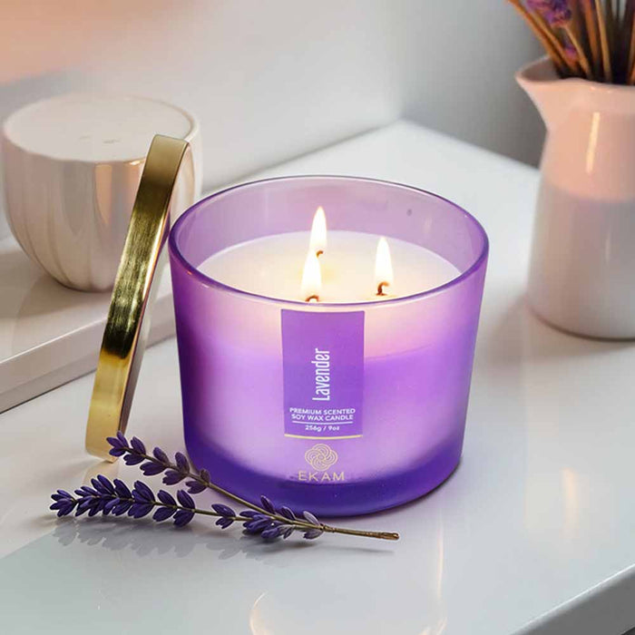 Ekam Lavender 3-Wick Scented Candle