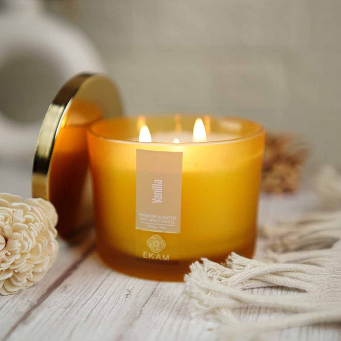 Ekam Vanilla 3-Wick Scented Candle