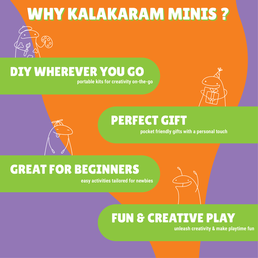 Kalakaram MINI DIY Wooden Coaster Painting Kit for Kids