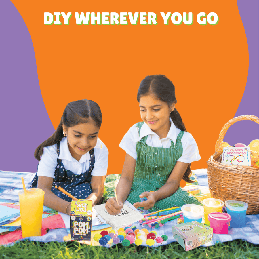 Kalakaram MINI DIY Wooden Coaster Painting Kit for Kids