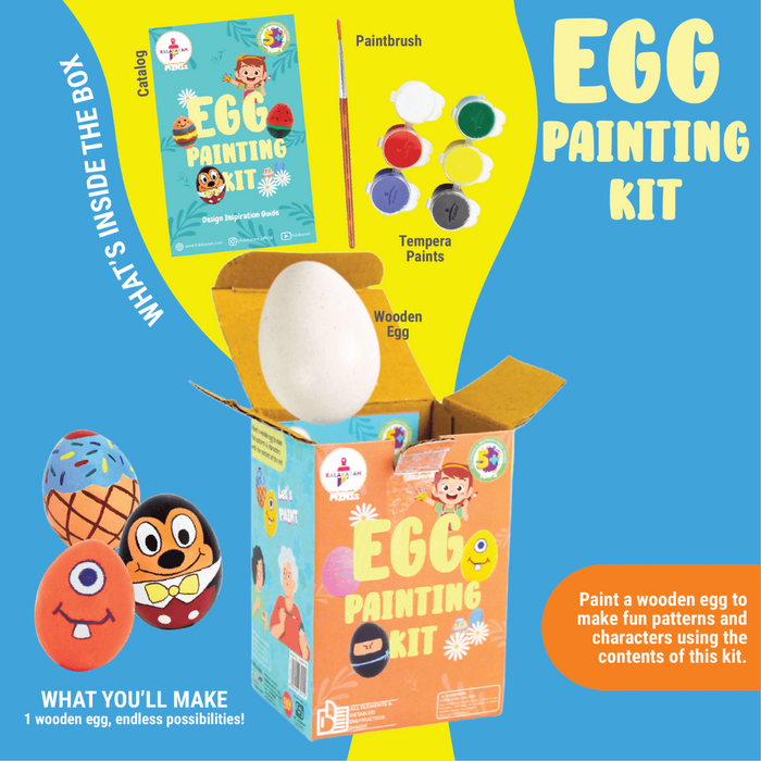 Kalakaram - MINIs Buzzy Collection | DIY Wooden Egg Painting Kit