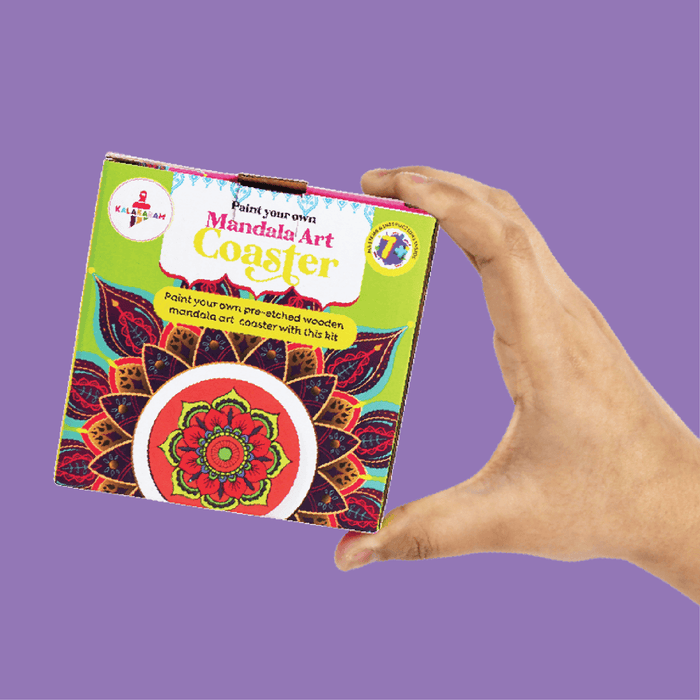 Kalakaram MINI DIY Wooden Coaster Painting Kit for Kids