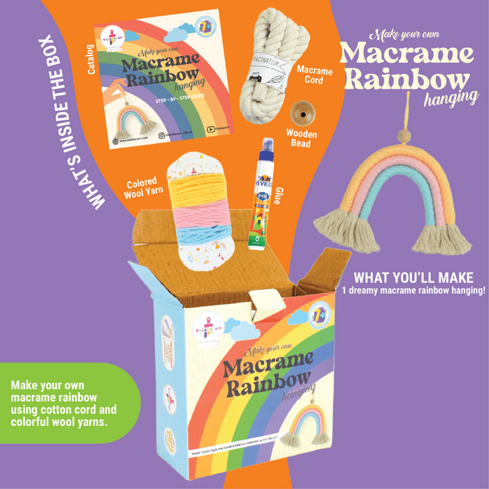 Kalakaram Mini Macrame Rainbow Kit | DIY Wall Hanging