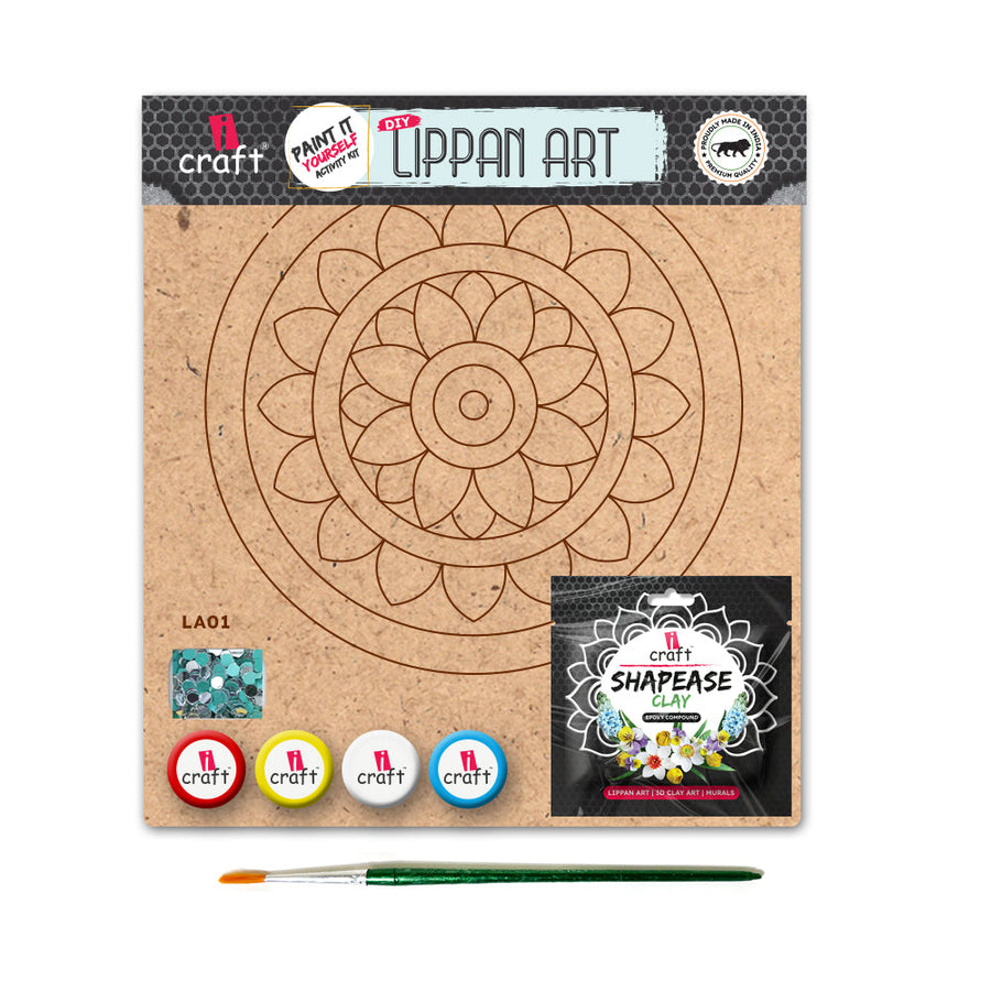 iCraft DIY Lippan Art Kit – Traditional Wall Decor Craft Set