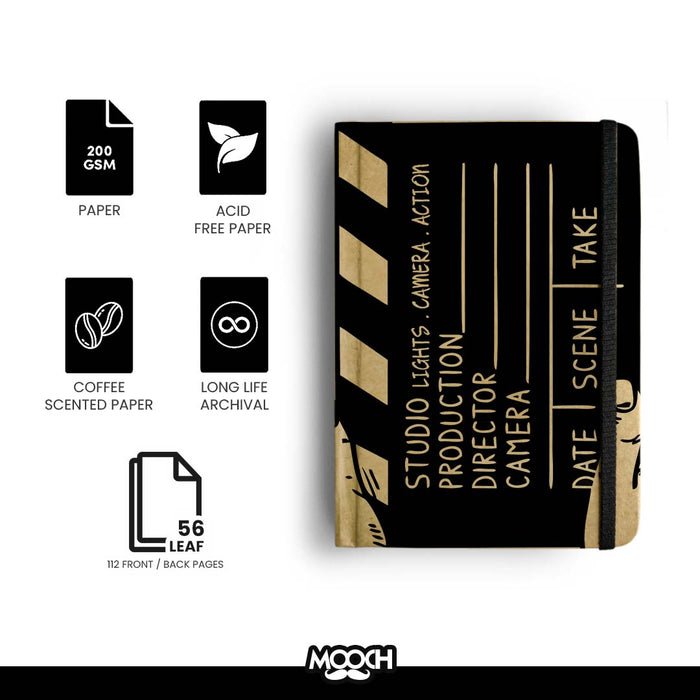 MOOCH – Lights Camera Action A6 Plain Diary | Indian Khaki | 120 GSM
