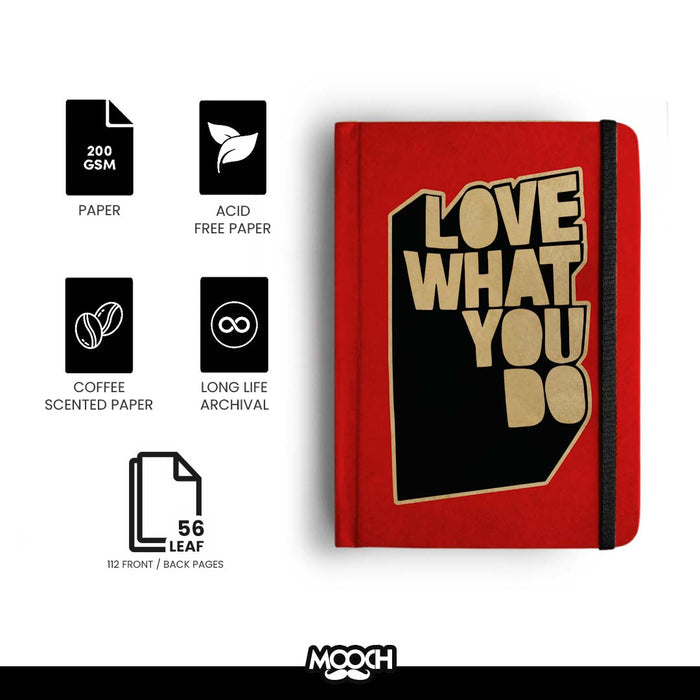 MOOCH – "Love What You Do" A6 Plain Diary | Buff Cartridge