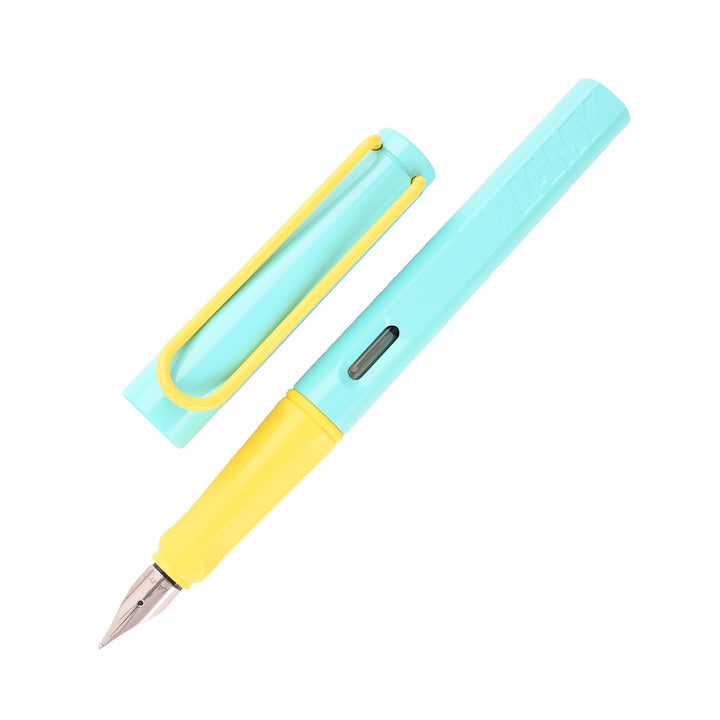 lamy-safari-fountain-pen-pina-colada-(M)-open-view